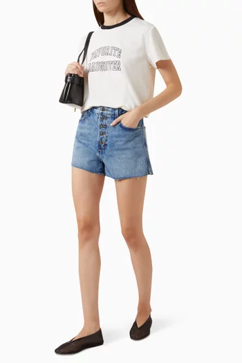 Caroline High-waist Shorts in Denim