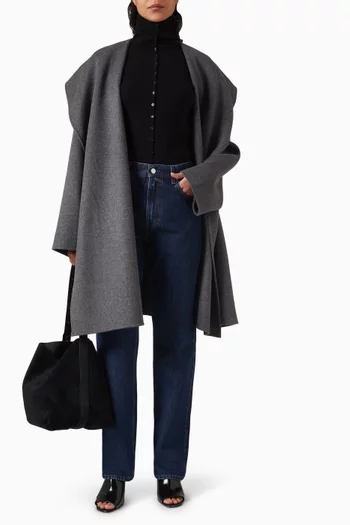 Hoodie Coat in Wool