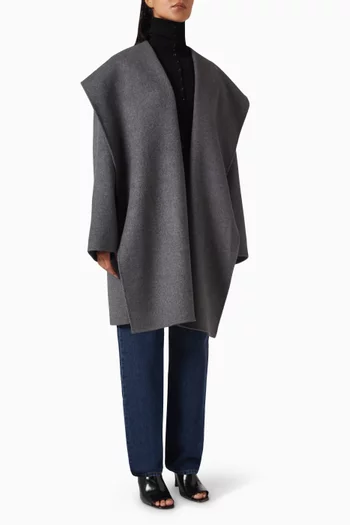 Hoodie Coat in Wool