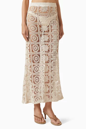 Atenas Maxi Skirt in Cotton-blend