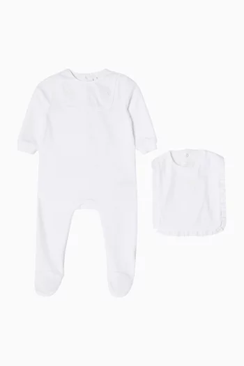 Sleepsuit & Bib Set in Organic Cotton Blend