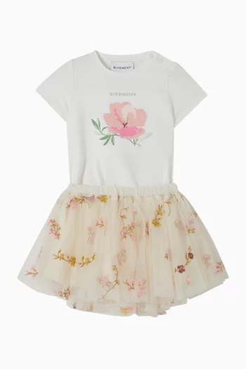 Floral T-Shirt & Tulle Skirt Set
