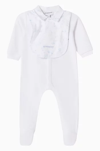 Logo-embroidered Sleepsuit & Bib Set