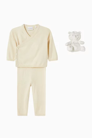 Knitted Set with Teddy Bear