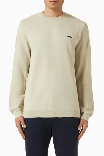 Contrast Logo Sweater in Wool-blend