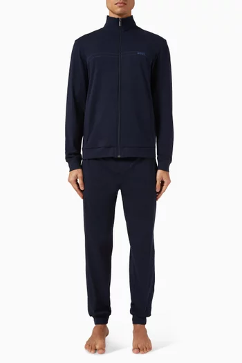 Logo-print Tracksuit Set in Stretch Cotton