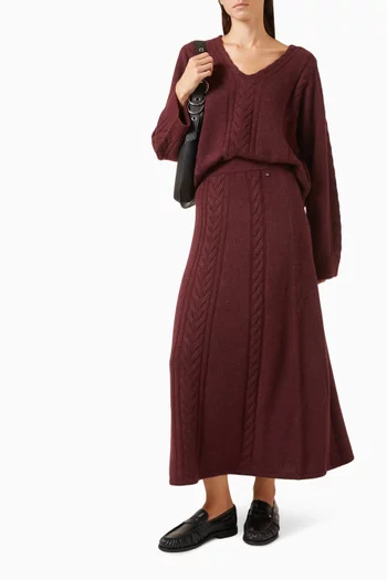 Famioca Cable-knit Maxi Skirt