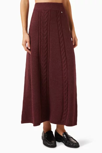Famioca Cable-knit Maxi Skirt