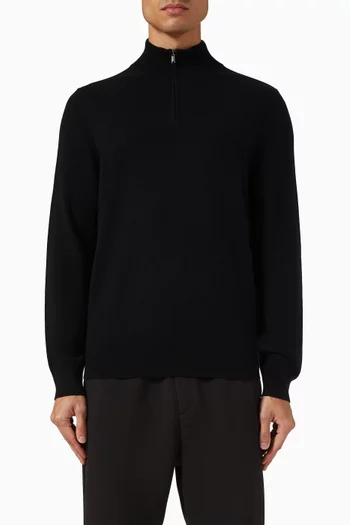 Zip-neck Sweater in Wool & Cashmere