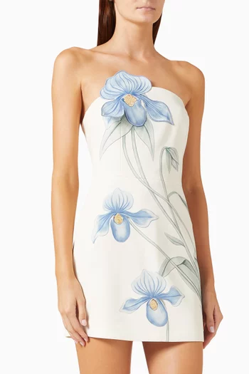 Orchid Appliqué Mini Dress