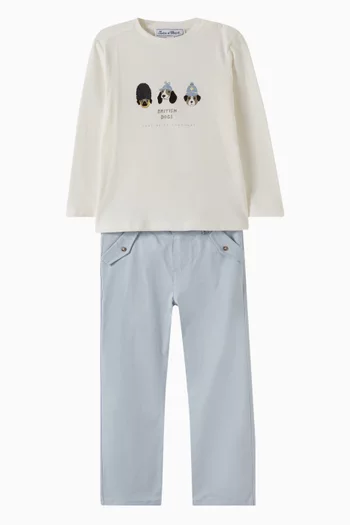 Dog Print T-Shirt in Cotton