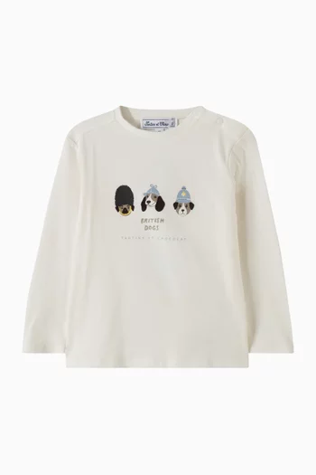 Dog Print T-Shirt in Cotton