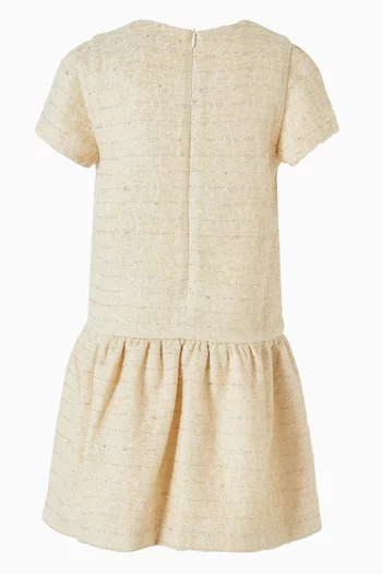 Ruffled Hem Dress in Tweed