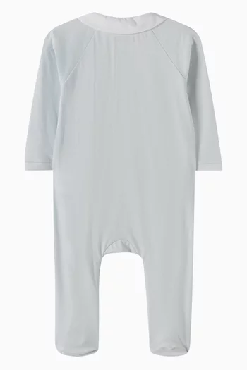 Floral-embroidered Sleepsuit in Cotton