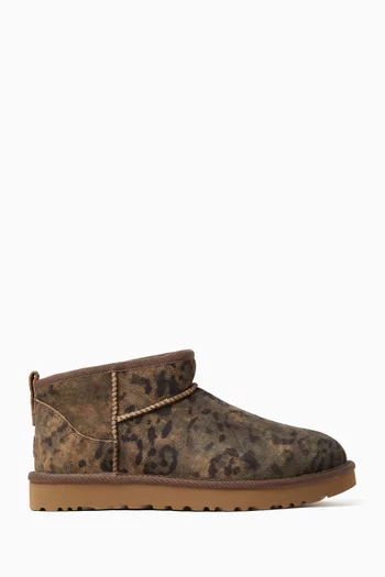Classic Ultra Mini Spotted Ankle Boots in Suede
