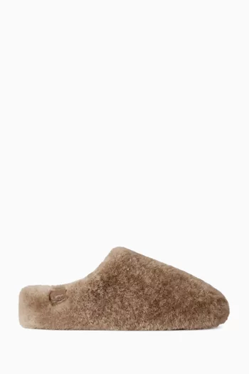 Elea Fluffed Slippers in Fur