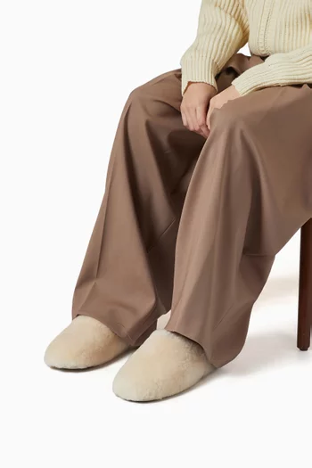 Elea Fluffed Slippers in Fur