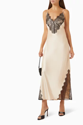 Judy Lace Dress in Satin