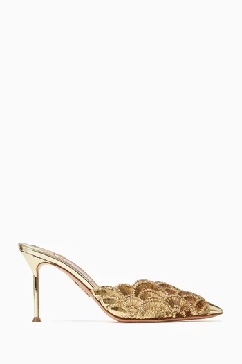Ce Soir 85 Mules in Washed Nappa Leather