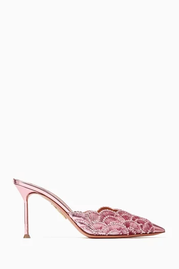 Ce Soir 85 Mules in Washed Nappa Leather