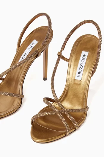 Horizon 105 Crystal-embellished Sandals in Metallic Leather