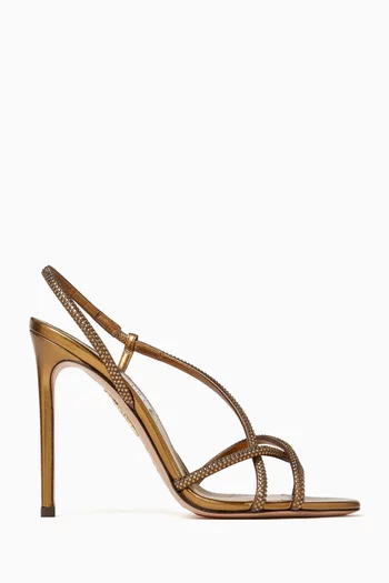 Horizon 105 Crystal-embellished Sandals in Metallic Leather