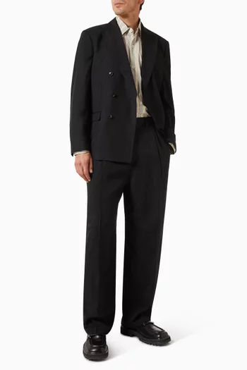 Pleated Suit Pants in Linen-blend