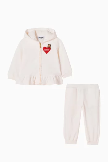 Heart Hooded Tracksuit Set in Cotton