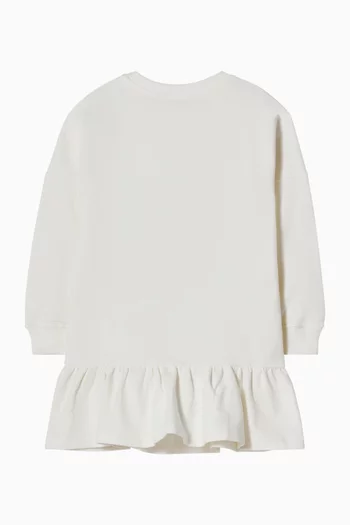 Teddy & Heart Ruffled Dress in Cotton