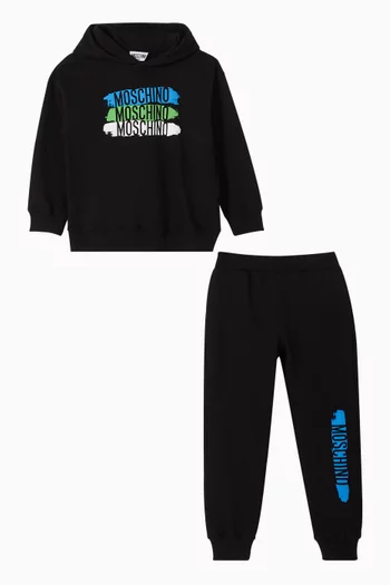 Logo Print Hooded Tracksuit in Cotton