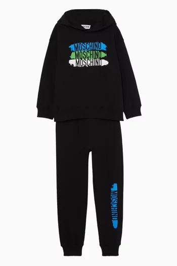 Logo Print Hooded Tracksuit in Cotton