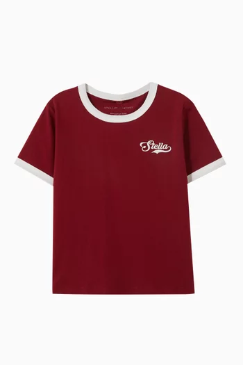 Logo-embroidered Ringer T-shirt in Cotton