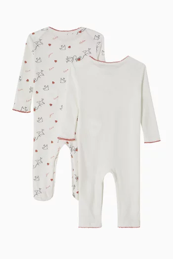 Bird Print Pyjama Romper Set