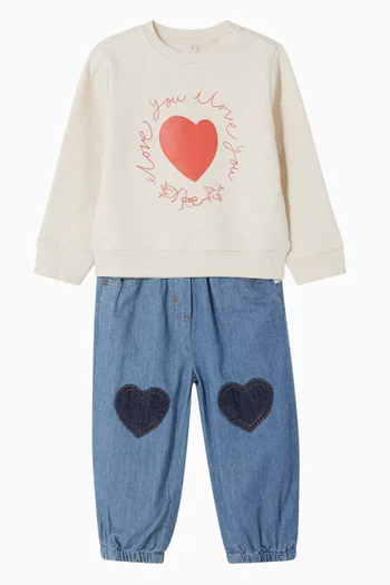 Heart Sweatshirt in Cotton