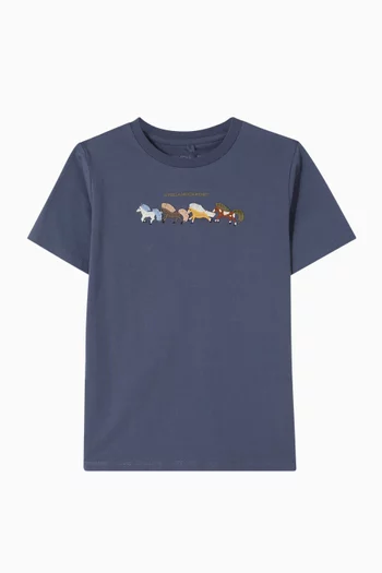 Horse Print T-shirt in Cotton