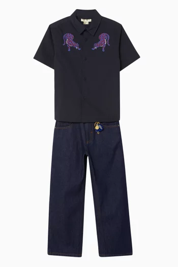 Wild Cat Embroidered Shirt