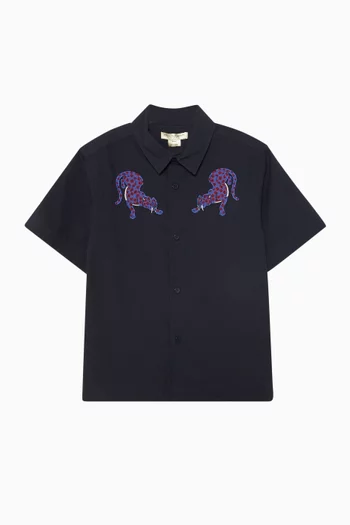 Wild Cat Embroidered Shirt