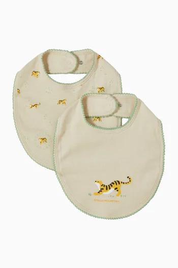 Tiger Print Bib, Set of 2