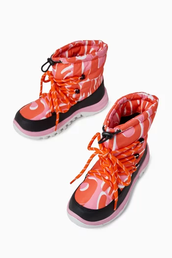 Logo Print Ski Boots