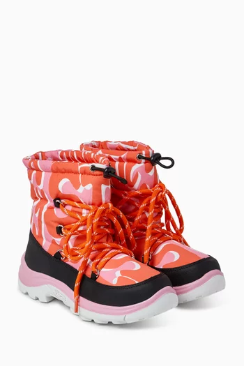 Logo Print Ski Boots