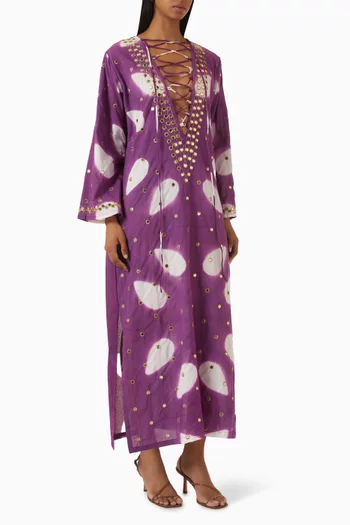 Classic Mirror Tie-dye Kaftan in Cotton