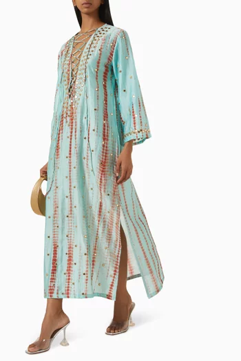 Classic Mirror Tie-dye Kaftan in Cotton