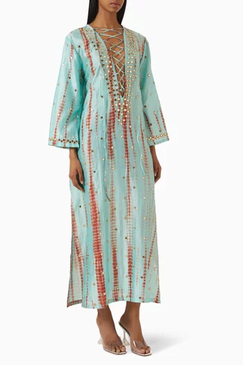 Classic Mirror Tie-dye Kaftan in Cotton