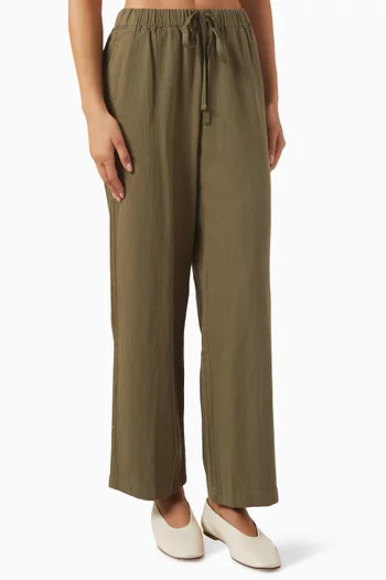 Straight-leg Pants in Organic Cotton Blend