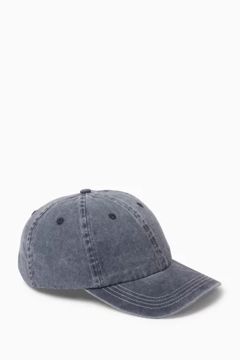 Garment Washed Embroidered Cap in Cotton