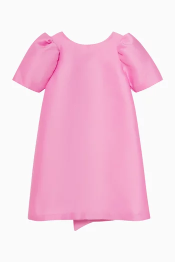 Bow Puff Sleeves Dress
