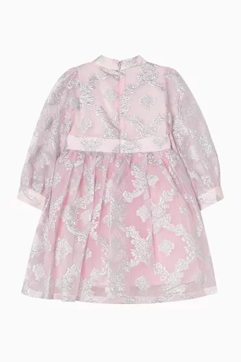Jacquard Floral Dress in Organza