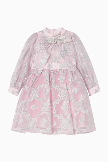 Jacquard Floral Dress in Organza