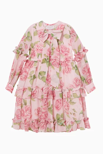Rose-print Dress