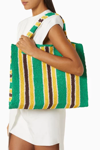 Large Sol Crochet Beach Bag in Raffia
